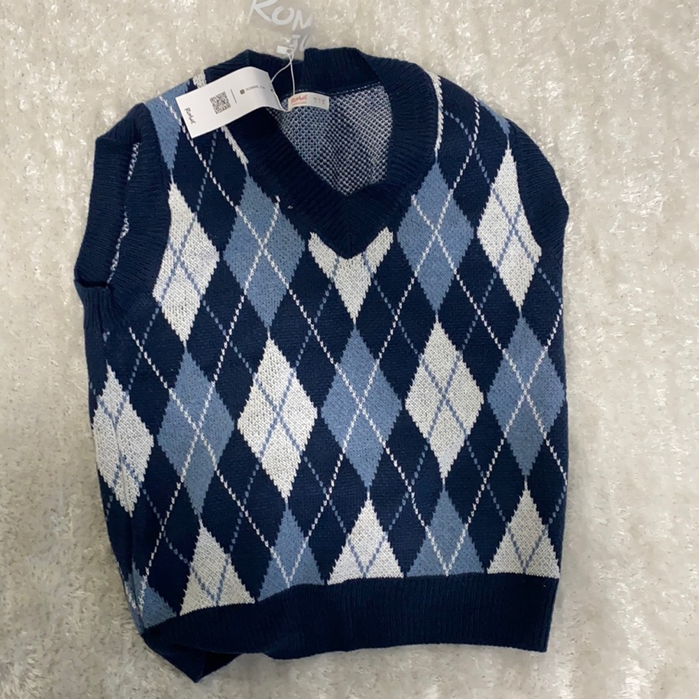 Brand new Argyle pattern sweater vest!